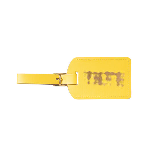 Yellow Tate recycled leather luggage tag